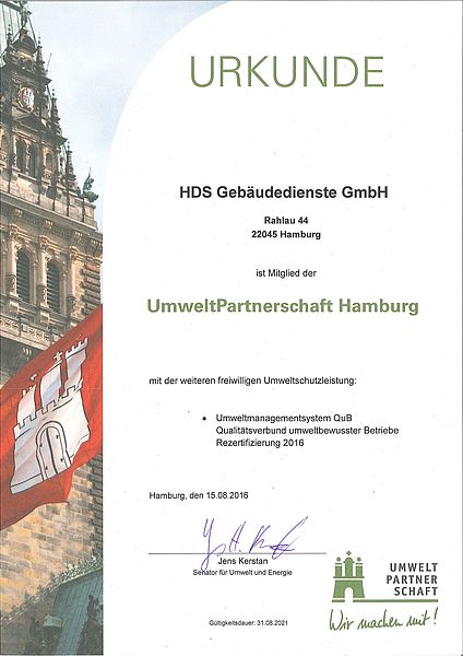 HDS Gebäudedienste UmweltPartnerschaft Hamburg
