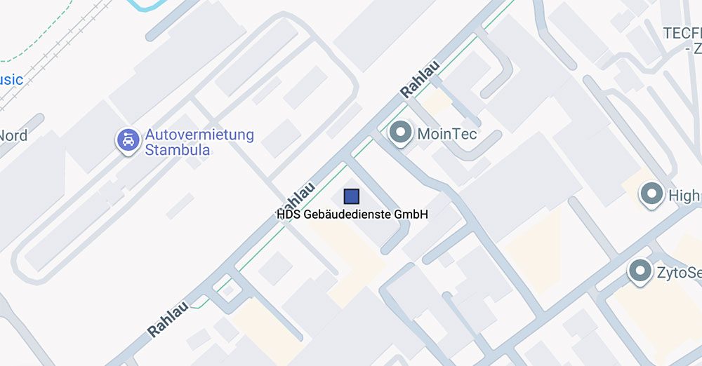 Lage von HDS Gebäudedienste GmbH in Hamburg, Nähe Rahlau.